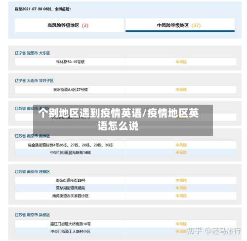个别地区遇到疫情英语/疫情地区英语怎么说-第2张图片
